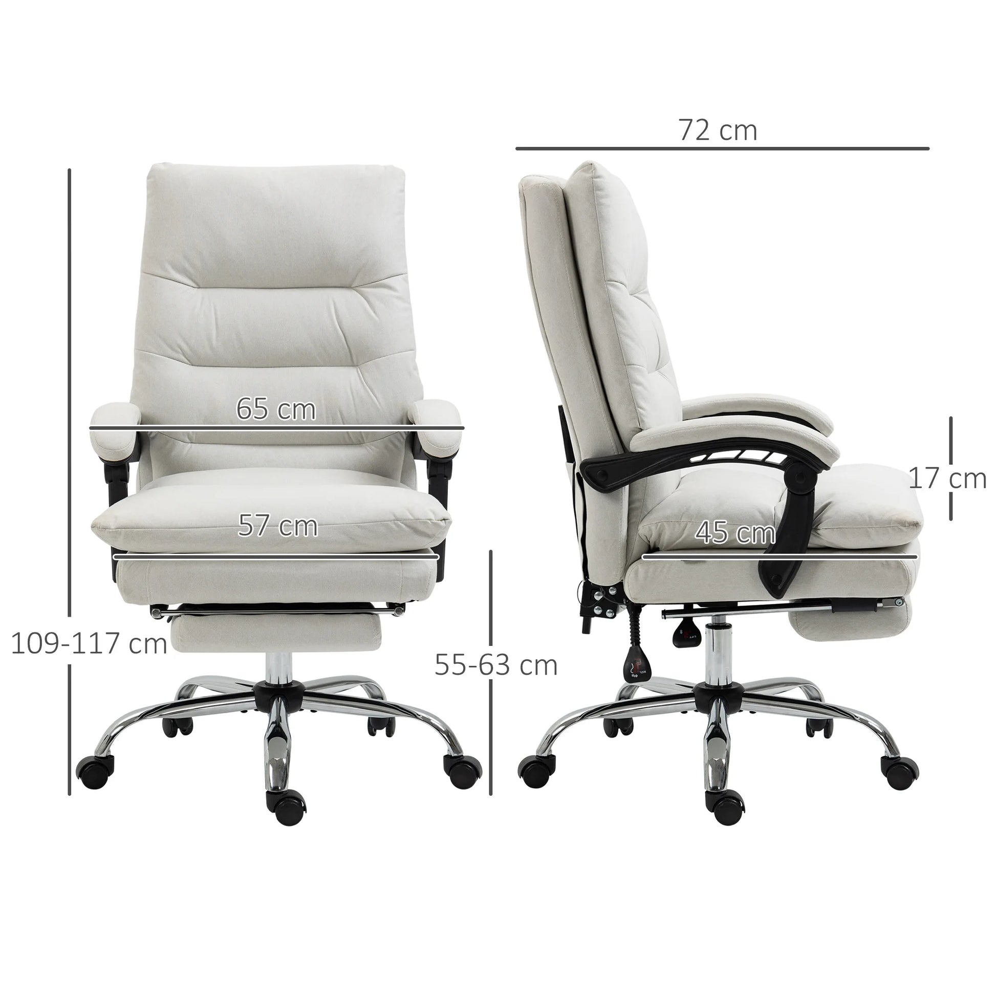Ergonomische Bureaustoel – Massagestoel – Werkstoel – Gamingstoel – Thuiswerkstoel – 6 Massagepunten – Verstelbare Rugleuning - QUORE