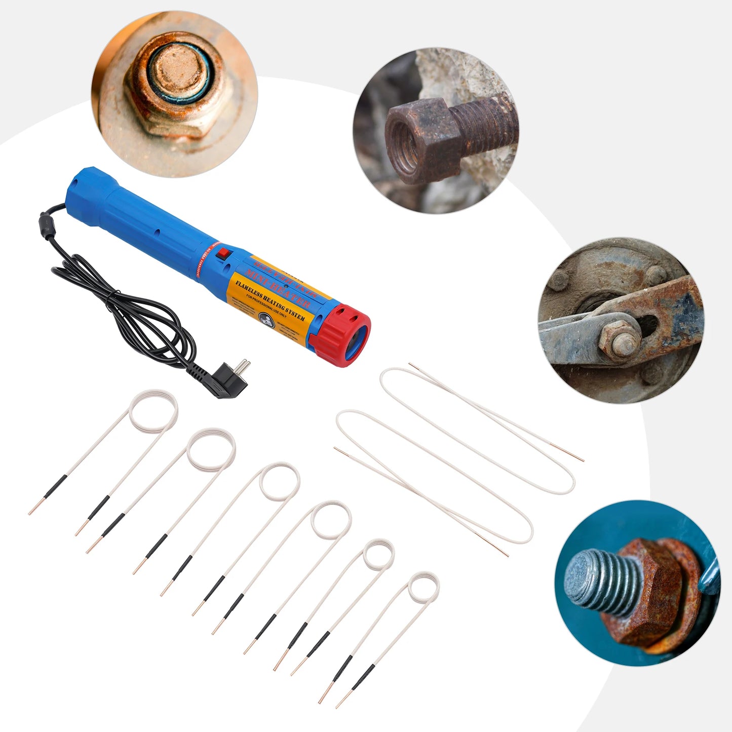 Inductie Verwarming – Inductieverwarmer – Magnetische Verwarming – Draagbare Verwarmer – 1100W Vermogen – 8 Verwarmingslussen - QUORE