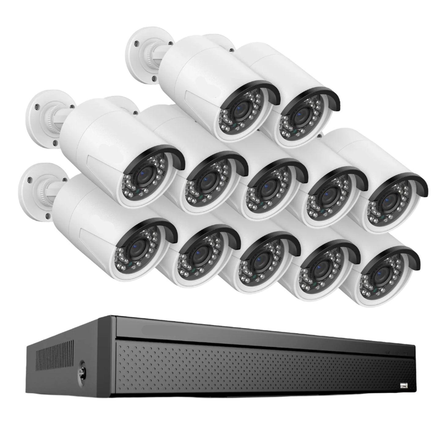 Beveiligingssysteem – 12 Stuks - Camerasysteem – PoE Camera – NVR Systeem – 5MP Resolutie – Nachtzicht 30 Meter – Bewegingsdetectie - 16CH -  1TB
