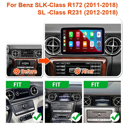 Multimedia Autoradio – CarPlay Android Auto – GPS Navigatie Speler – Touchscreen Dashboard – 9 Inch Scherm – Snapdragon 8-Core Processor – Android 13 Systeem
