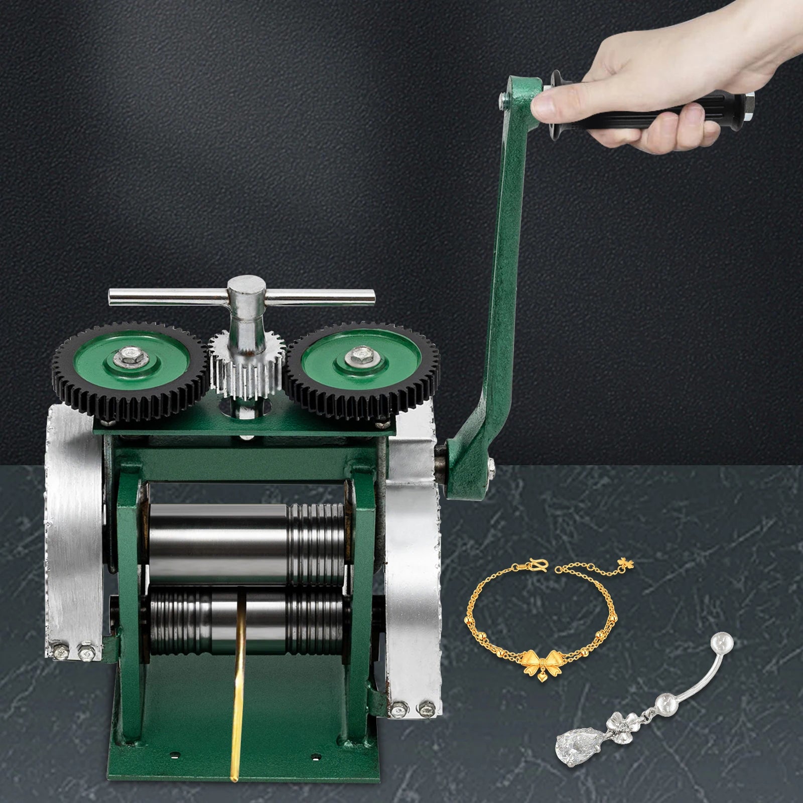 Rolmachine Sieraad – Sieraad Rolmachine – Metaal Rolmachine – Handmatige Rolmachine – Drie-In-Eén Rollersysteem – Hittebehandeld Staal - QUORE