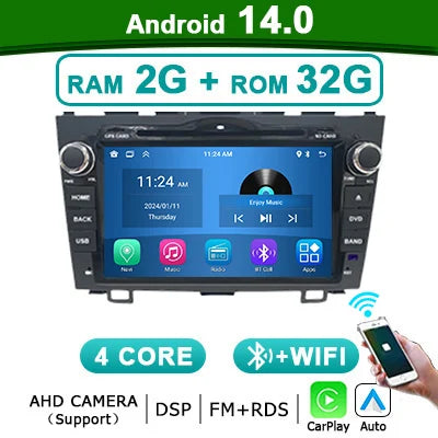 8" Autoradio – Multimedia Speler – Navigatiesysteem – 2DIN Stereo – Touchscreen – Draadloze CarPlay & Android Auto – Android 14 Besturingssysteem – 4G LTE & WiFi Connectiviteit
