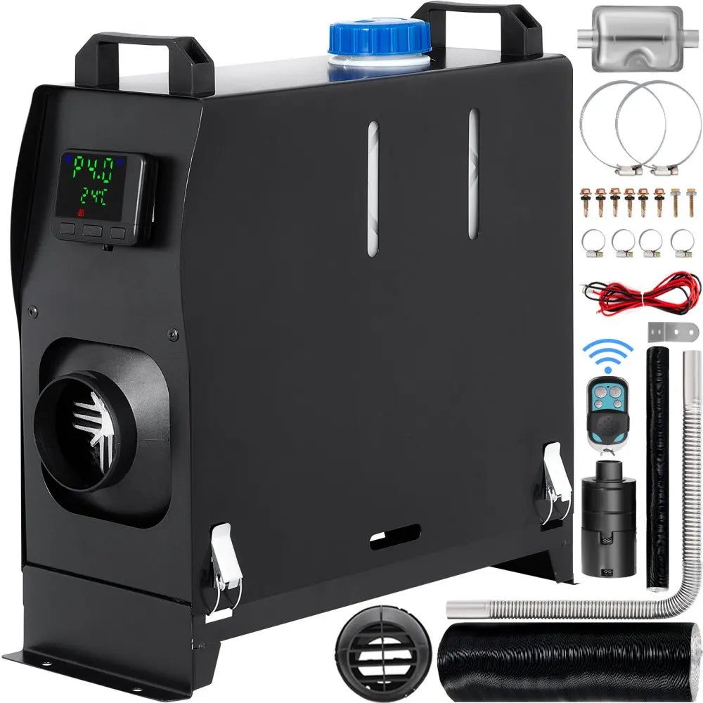 Diesel Kachel - Verwarming - Diesel Kachel - 12V - 8KW - Luchtverwarmer met Afstandsbediening & LCD Schakelaar – Stil Verwarmingssysteem voor Auto, Camper, Boot of Vrachtwagen - QUORE