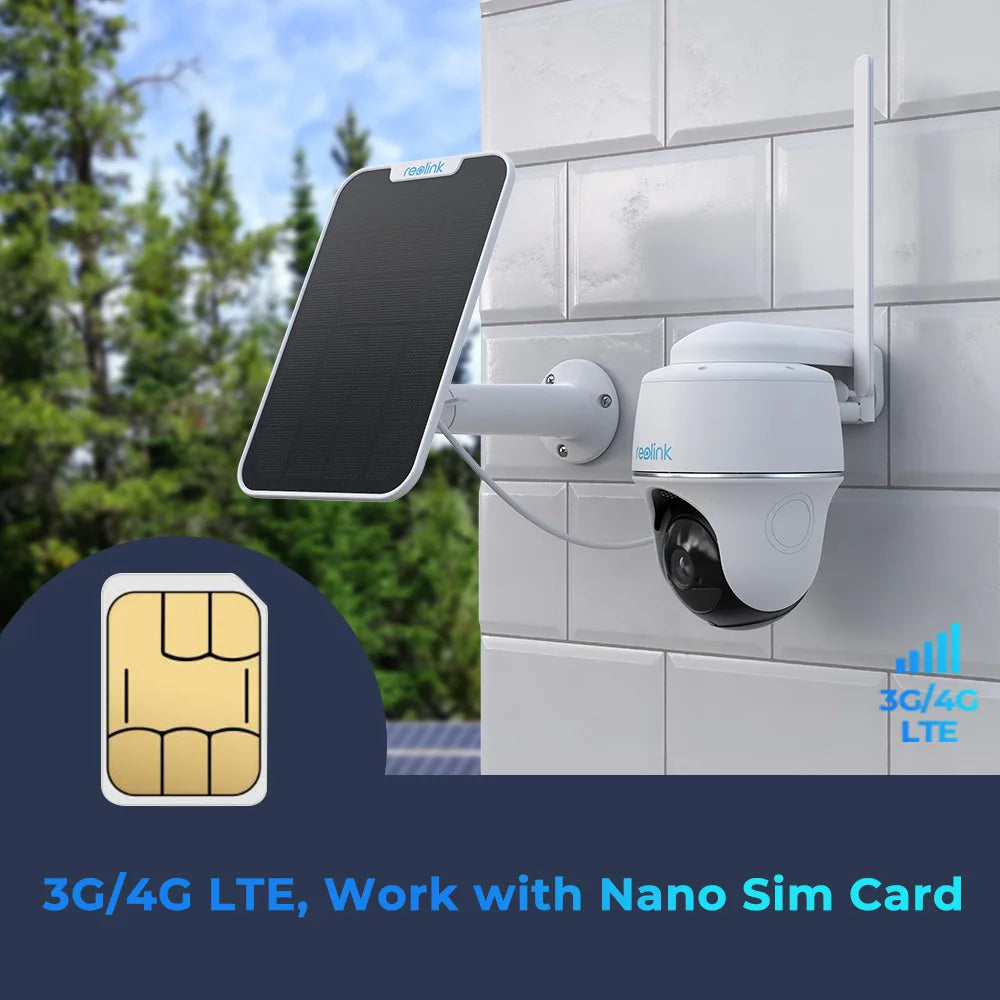 4G LTE Batterijcamera – Draadloze Beveiligingscamera – Zonnepaneel Camera – Buiten Camera – IP65 Waterdicht – Pan & Tilt – 6500mAh Batterijduur