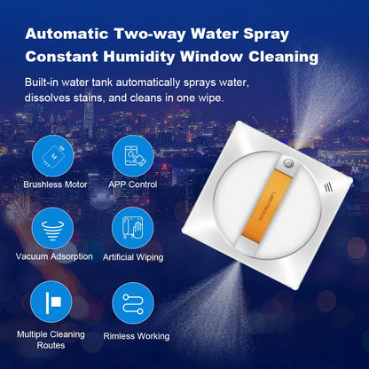 Raamrobot – Automatische Ramenreiniger – Slimme Schoonmaakrobot – Glasreiniger – 2500 Pa Zuigkracht – Bluetooth Bediening