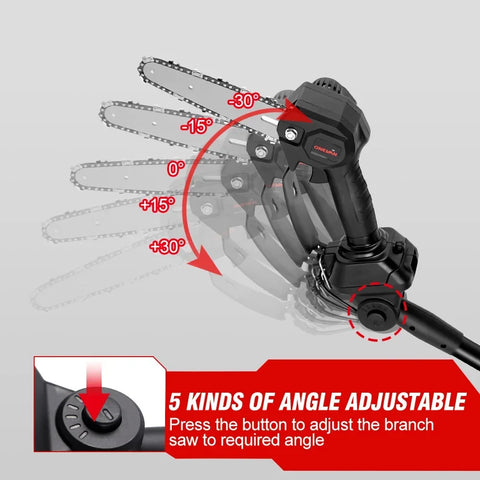 Telescopic Chainsaw - Mini Chainsaw - Electric Pruning Shears - Telescopic Chainsaw Battery - 3500W - Adjustable Height - Portable Garden Tools - 2 Battery EU Plug