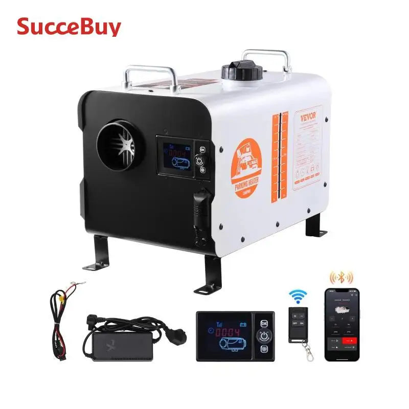 SucceBuy 8KW Diesel Heater 12V/24V All in One Diesel Air Heater Bluetooth/LCD Display/CO Alarm Car Heater for Vehicle/Outdoor - QUORE