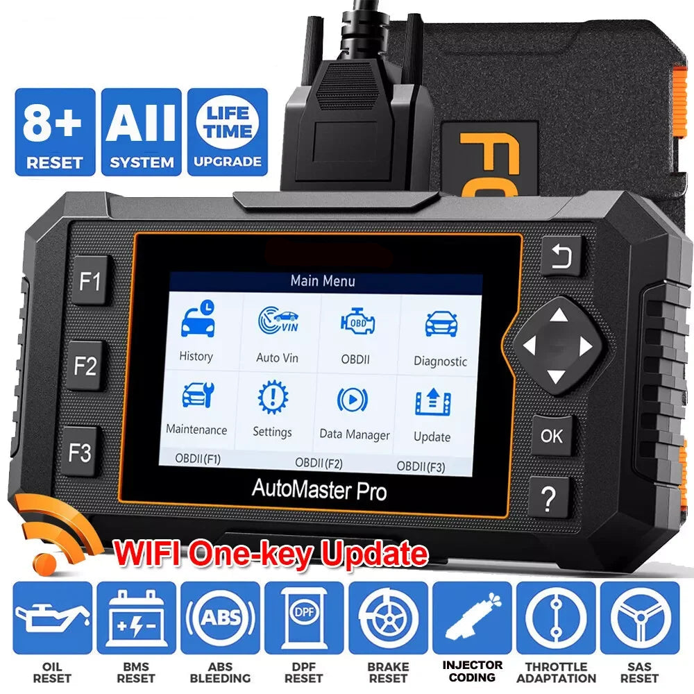 Autodiagnosetool – OBD2 Scanner – Auto Diagnoseapparaat – Foutcode Lezer – Systeemscanner – 8 Onderhoudsfuncties – Kleurenscherm