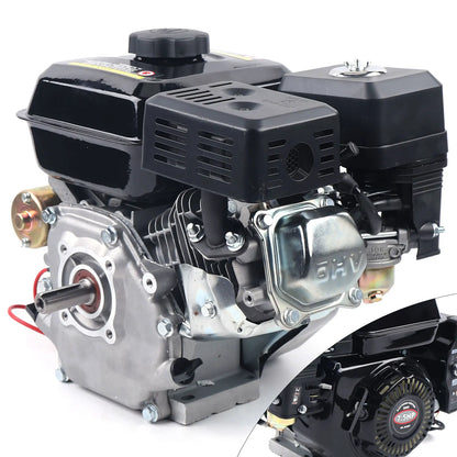Go Kart Engine - Petrol Engine - 4-Stroke - 212cc - 7.5 hp - with Electric Start - Upgrade version for go-kart and High Pressure Cleaners - Wood Splitters - Black