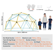 Klimkoepel - Voor kinderen - Geometrische koepel - Met klimgrepen - Speeltoestel - Geschikt voor binnen en buiten - Maximaal belastbaar gewicht 340 kg - 120x120x60in