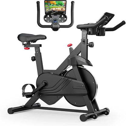 Hometrainer – Fitness Fiets – Indoorfiets – Spinningfiets – Trainingsfiets – Magnetische Weerstand – Verstelbaar Comfortabel Zadel – Groot Tablet Houder - QUORE
