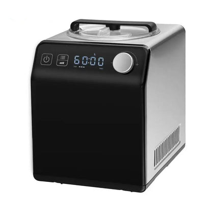 IJsmachine - IJsmaker - Automatisch - Horizontale 2QT - 180W - <60dB - met Lepel - Handleiding - Receptenboek - Maatbeker - Mengstaaf - Zwart/Zilver