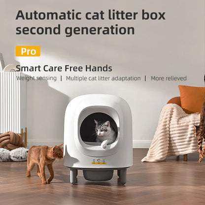Automatische Kattenbak – Zelfreinigende Kattenbak – Slimme Kattenbak – Hygiënische Kattenbak – Stil Geluid – Sensorbeveiliging - 56L