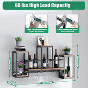 Wine Rack - Wine Bottle Rack - Wijnrek - Wijnflessenrek - Metalen Wijnfleshouder - Wandmontage - Industrieel Wandgemonteerd Wijnrek - Stijlvolle & Functionele Wijnopslag