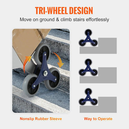 Traploper Trolley – Handkar – Opvouwbare Transportkar – Handgrepen met Beugel – Inklapbare Trolley