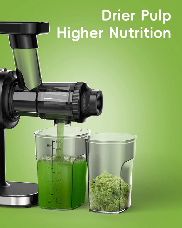Slow Juicer - Cold Press - Slow Juicer - Slow Masticating Juicer Machine - met Omkeerfunctie - Hoge Sapopbrengst - Gemakkelijk Schoon te Borstelen & Stil