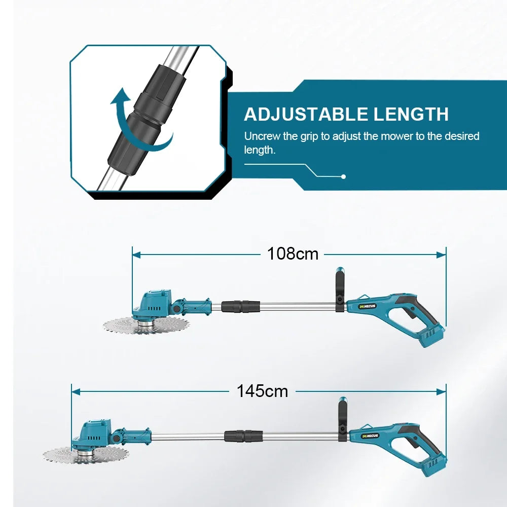 Grasmaaier - Grastrimmer - Tuingereedschap - Handcultivator - Elektrische - 9 Inch - Inklapbare - Draadloze - Brushless - Geschikt voor 18V Accu – 2 Accu’s Meegeleverd - Telescopische Handgreep - QUORE