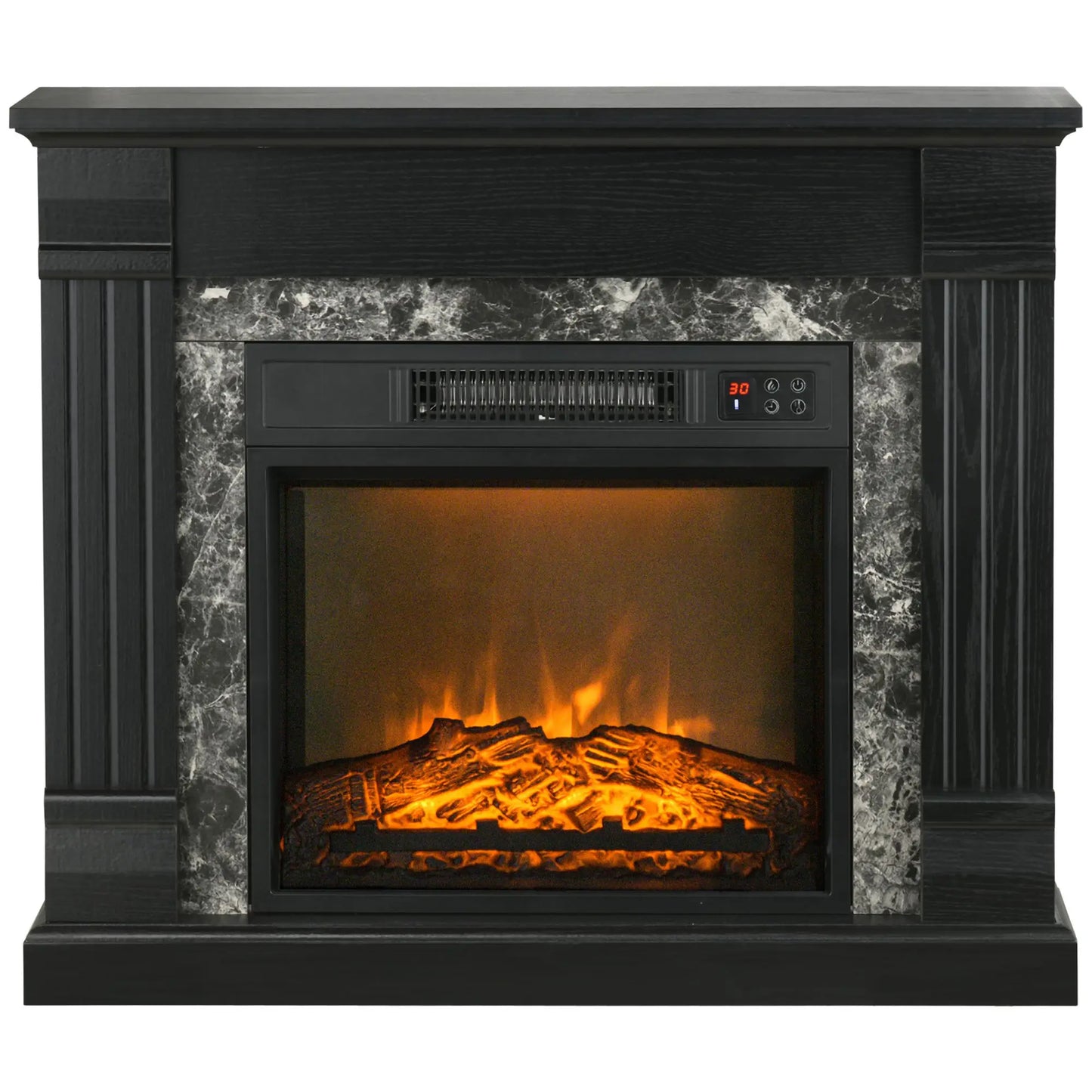 Elektrische Haard – Elektrische Open Haard – Sfeerhaard – Vlammenhaard – Haardkachel – 1800W Verwarming – Geschikt Voor 30 m² - QUORE