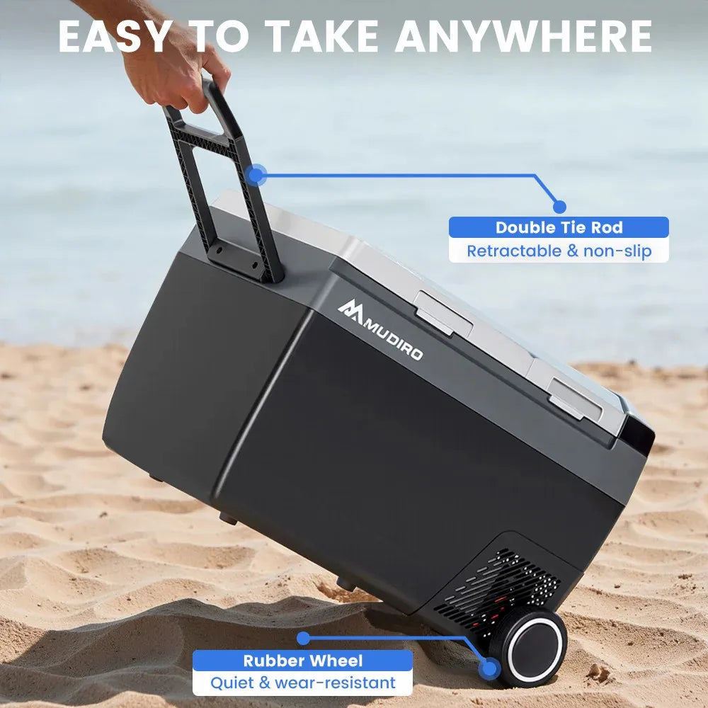 Draagbare Koelkast – Mobiele Koelbox – Camping Koelkast – Auto Koelkast – 45 Liter – Temperatuurbereik -20°C Tot 20°C – 12V/24V En 100-240V Voeding - QUORE