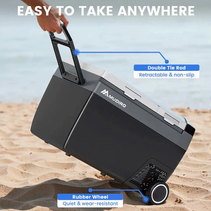 Draagbare Koelkast – Mobiele Koelbox – Camping Koelkast – Auto Koelkast – 45 Liter – Temperatuurbereik -20°C Tot 20°C – 12V/24V En 100-240V Voeding - QUORE