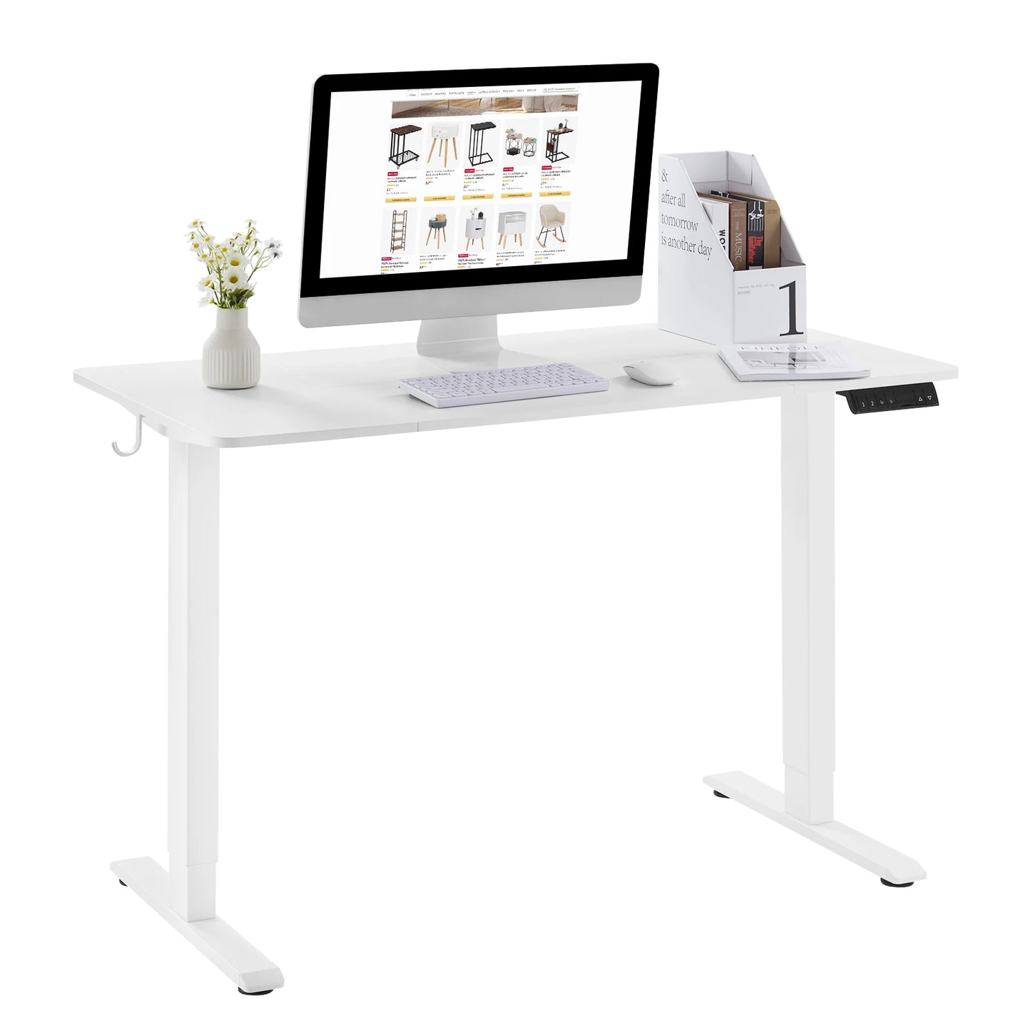 Hoogteverstelbaar bureau – Elektrisch bureau – Zit-sta bureau – Verstelbaar bureau – Werkplek bureau – 120x60 cm – USB oplaadpoort – Memory functie