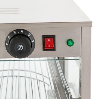 Verwarmde Etalage – Warmhoudkast – Snackenverwarmer – Horeca Etalage – Roestvrij Staal – 50 Liter – Temperatuur Instelbaar