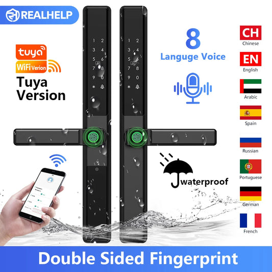 Vingerafdrukslot – Slimme Deurslot – Elektronisch Slot – Smart Lock – Deurklink Slot – Wifi Connectiviteit – IP67 Waterdicht – Aluminium Materiaal