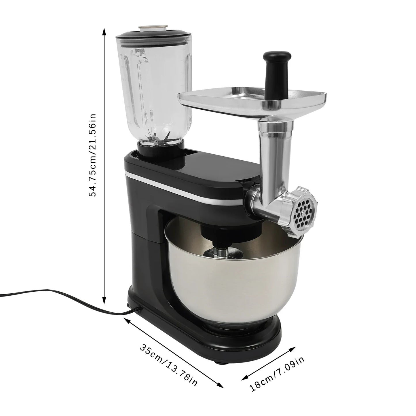 Keukenmixer – Keukenmachine – Mengmachine – Mixer – Deegmixer – Zwart – 700W Motor – 6 Liter Mengkom