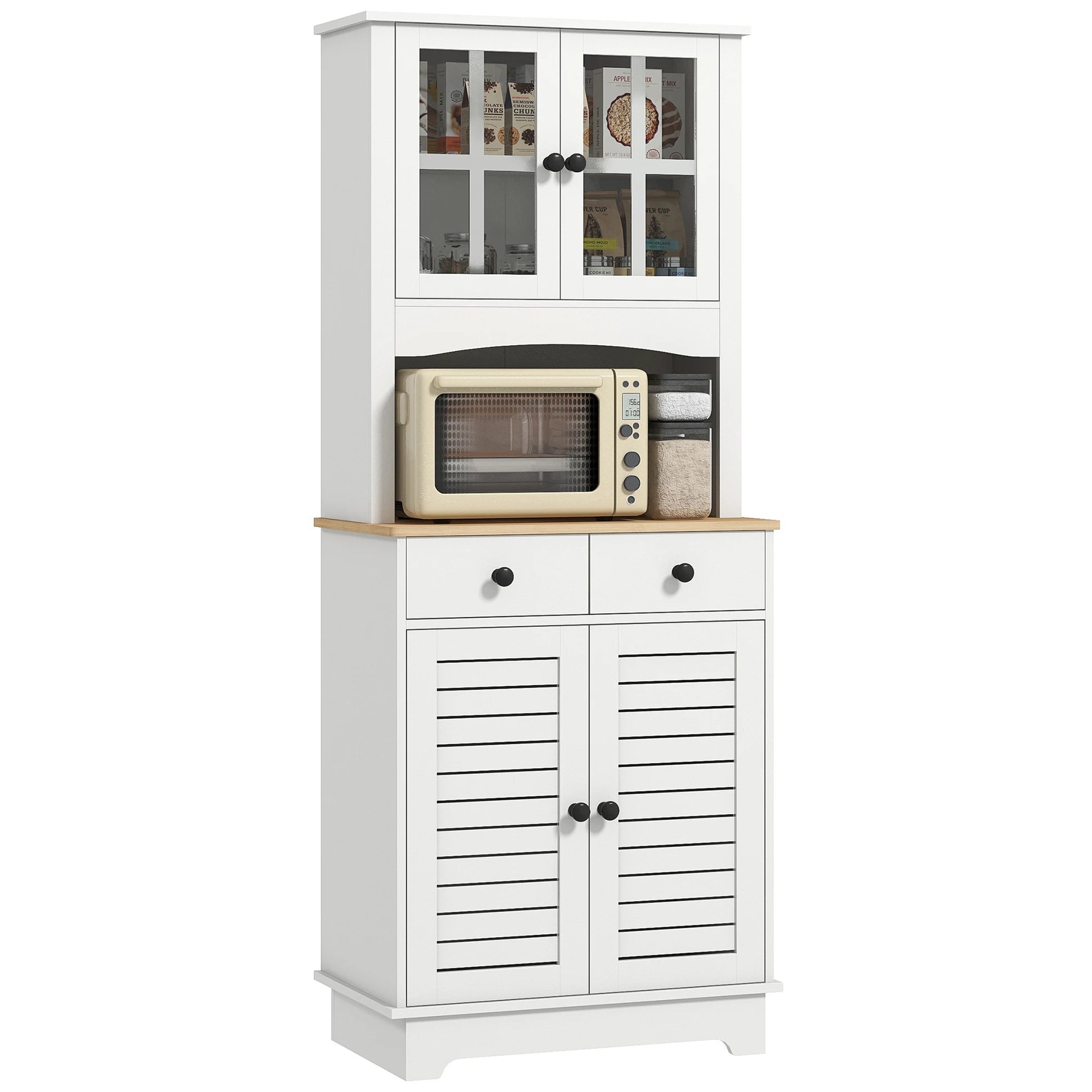 Keukenkast – Keukenmeubel – Buffetkast – Ovenkast – Magnetronkast – MDF & Spaanplaat – Verstelbare Planken – Antikantelbeveiliging - QUORE