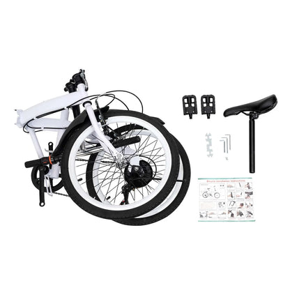 Opvouwbare Fiets – Vouwfiets – Compacte Fiets – Kinderfiets – Verstelbaar Zadel – Zes Versnellingen – Stevig Frame
