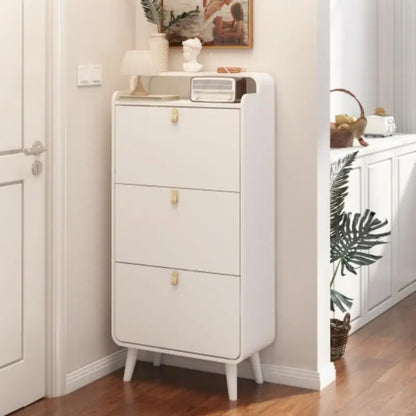 Schoenenrek – Smalle Schoenenkast – Schoenopberger – Schoenenkastje – 3 Uitklapbare Laden – Ruimtebesparend – MDF Met Houten Poten