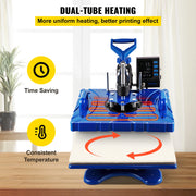 Transferpers - Warmtepers - Warmtepersmachine - Sublimatieprinter - 12X15 Inch 1000W - 6 In 1 Warmtepers - T-shirtprinter