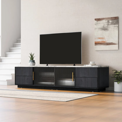 TV-Meubel – Tv-Kast – Mediameubel – Tv-Stand – Voor Televisies Tot 70 Inch – Marmeren Blad – Kabelmanagement