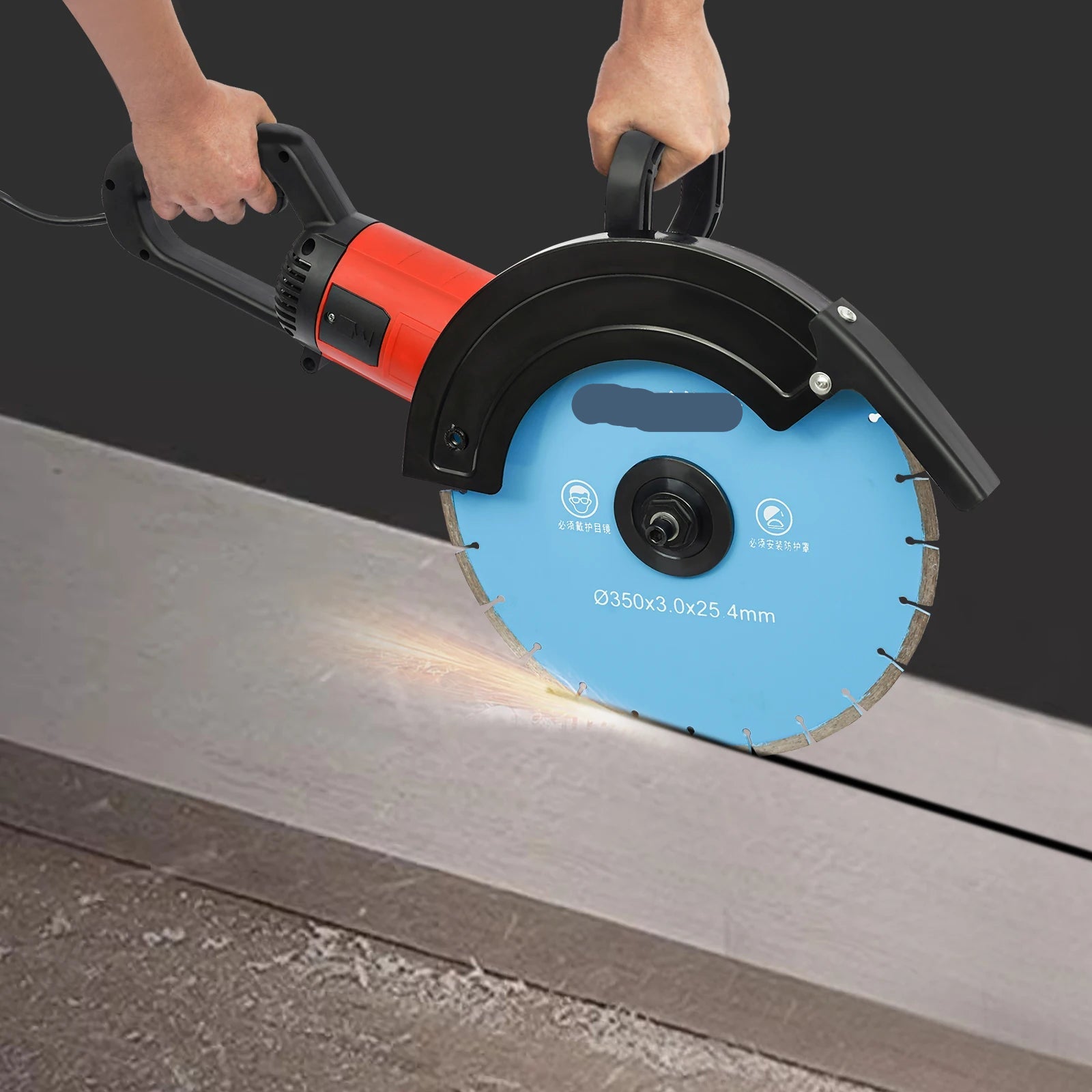 Elektrische Groefzaag – Wandzaag – Sleuvenzaag – Betonzaag – Diamantzaagblad – 3500W Motor – Watersysteem - QUORE