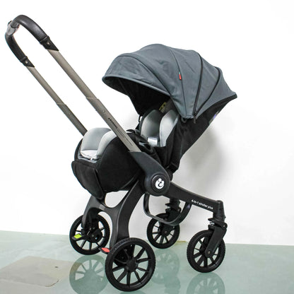 Kinderwagen - Buggy met Autostoel - Wandelwagen - 4-in-1 - Multifunctionele en Opvouwbare Reiswieg voor Pasgeborenen – Lichtgewicht Wandelwagen voor Reizen & Dagelijks Gebruik - Grijs