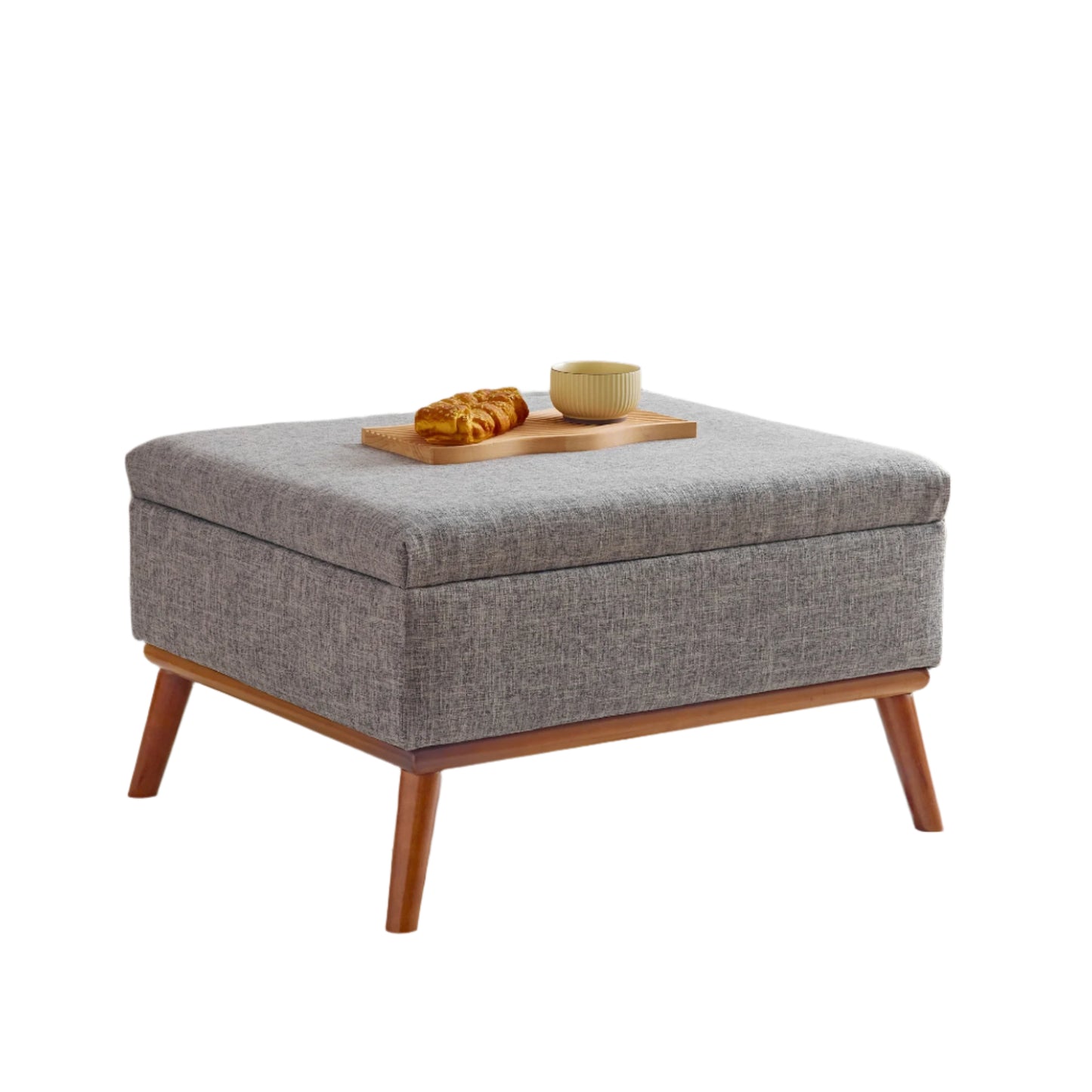 Salontafel – Opbergtafel – Tafel Met Opbergruimte – Verstelbare Salontafel – Liftbaar Tafelblad – Massief Houten Frame - 80 x 60 x 48 cm - Grijs