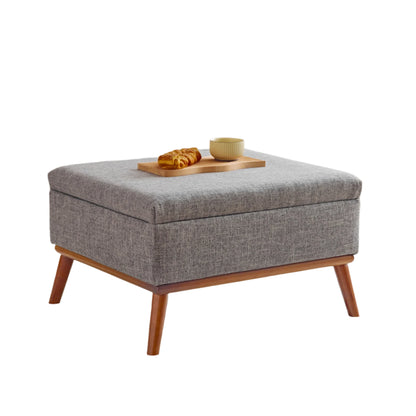 Salontafel – Opbergtafel – Tafel Met Opbergruimte – Verstelbare Salontafel – Liftbaar Tafelblad – Massief Houten Frame - 80 x 60 x 48 cm - Grijs