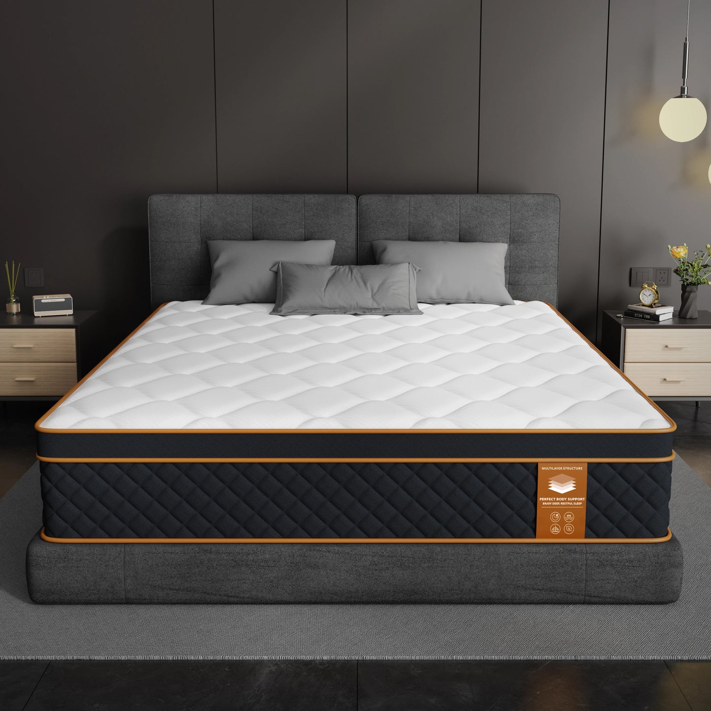 Matras – Pocketvering Matras – Traagschuim Matras – Slaapmatras – Matrassen 140x200x25 cm – Pocketvering met Traagschuim – Zonering voor Optimale Ondersteuning