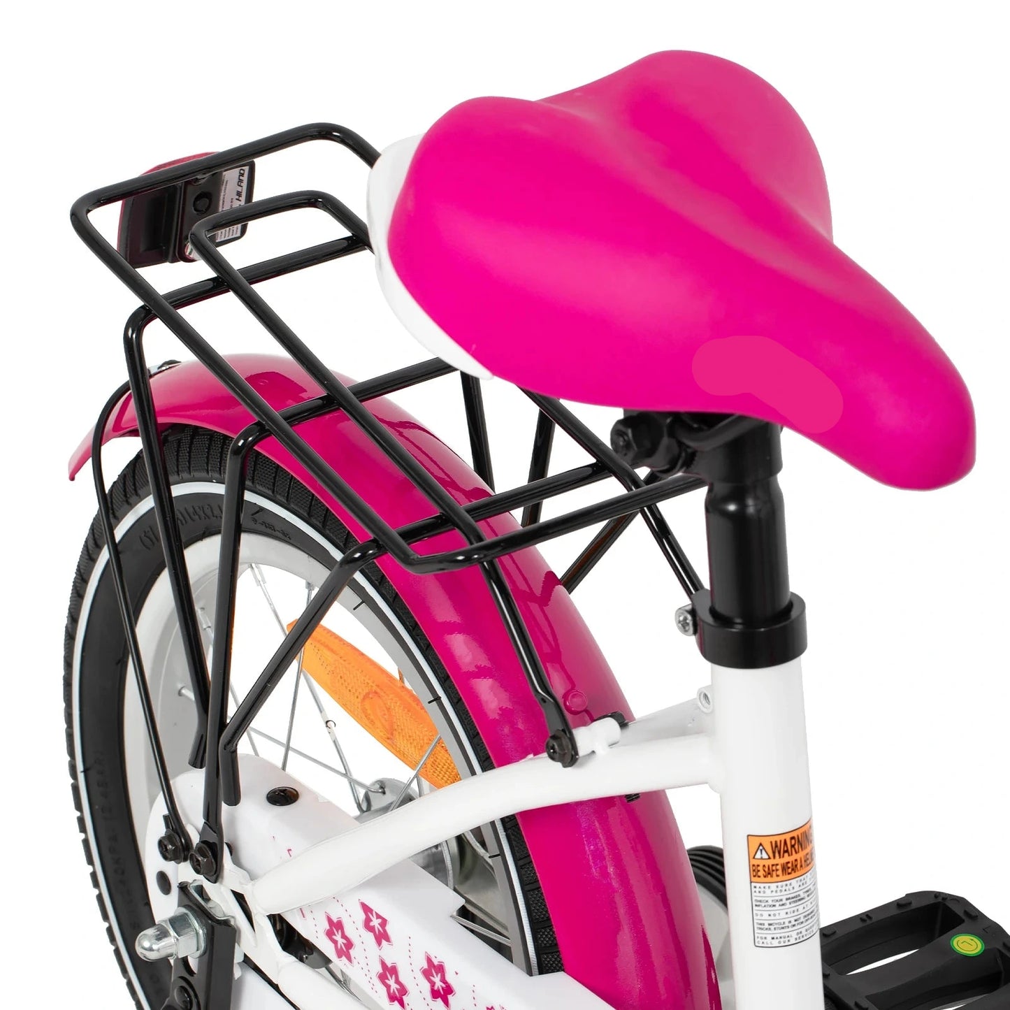Kinderfiets - Loopfiets - Kleuterfiets - met Zijwielen - Inclusief Bel & Achterrek - Leuke Fiets - voor Meisjes en Jongens - van 2-7 Jaar - 12inch - Metaal - Roze