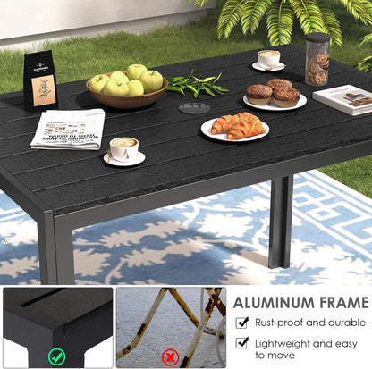 Tuintafel – Balkontafel – Buiten Tafel – Terrastafel – Aluminium Frame – Weerbestendig WPC Blad - QUORE