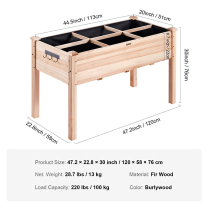 Kweekbak - Kweektafel - Propagator - Kweektafel in Poten - Verhoogde Moestuinbak - Moestuinbakken - Kweektafel - Kweektafel in Poten - Hout - w/ Gehele Kit en Drainagesysteem - voor het Planten van Bloem Groente Kruid