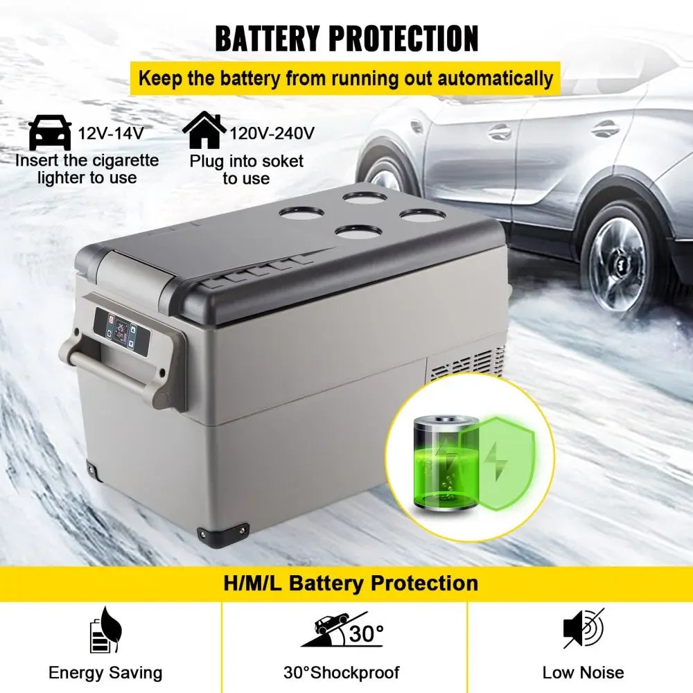 Auto Koelbox - Compressor Koelkast - Koelbox - Compressor Koelbox - Camping Koelkast - met Vriezerfunctie - 35L - 12V/24V & 230V AC - 45dB - -20°C tot +20°C - Voor Camping - Auto - Boot & Buitenactiviteiten