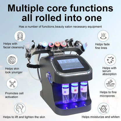 Gezichtsverzorgingsmachine – Gezichtsbehandeling – Huidverzorgingsapparaat – Ultrasone Scrubber – Warmte En Koude Therapie – 10-In-1 Multifunctioneel