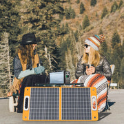 Zonnepaneel - Zonnepanelen Compleet Pakket - Zonnepaneel Opvouwbaar - Zonnepaneel Camper - 18V - 60W Opvouwbaar Zonnepaneel - Draagbare Zonnelader met DC-Uitgangen - 2 USB-Uitgangen - Oranje