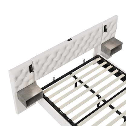 Bedframe – Opbergbed – Gestoffeerd Bed – Tweepersoonsbed – Hydraulische Lift – Velvet Hoofdeinde – USB Poort