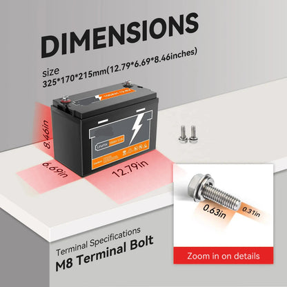 LiFePO4 Batterij – Lithium Accu – 12V Accu – 24V Batterij – 150Ah Capaciteit – BMS Veiligheid – Lichtgewicht Compact - QUORE