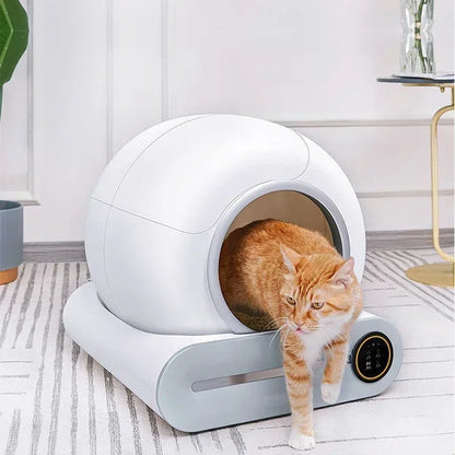 Kattenbak – Zelfreinigende Kattenbak – Automatische Kattenbak – Elektrische Kattenbak – XXL Kattenbak – App Bediening – 65L Inhoud