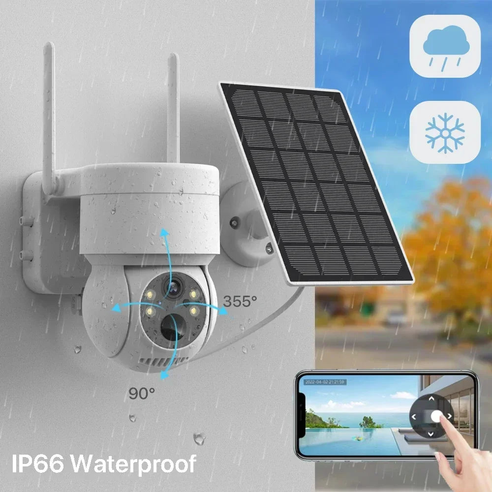 Buitencamera – Beveiligingscamera – Draadloze Camera – Bewakingscamera – Outdoor Camera – 4MP Full HD – Zonnepaneel Met Lange Batterijduur