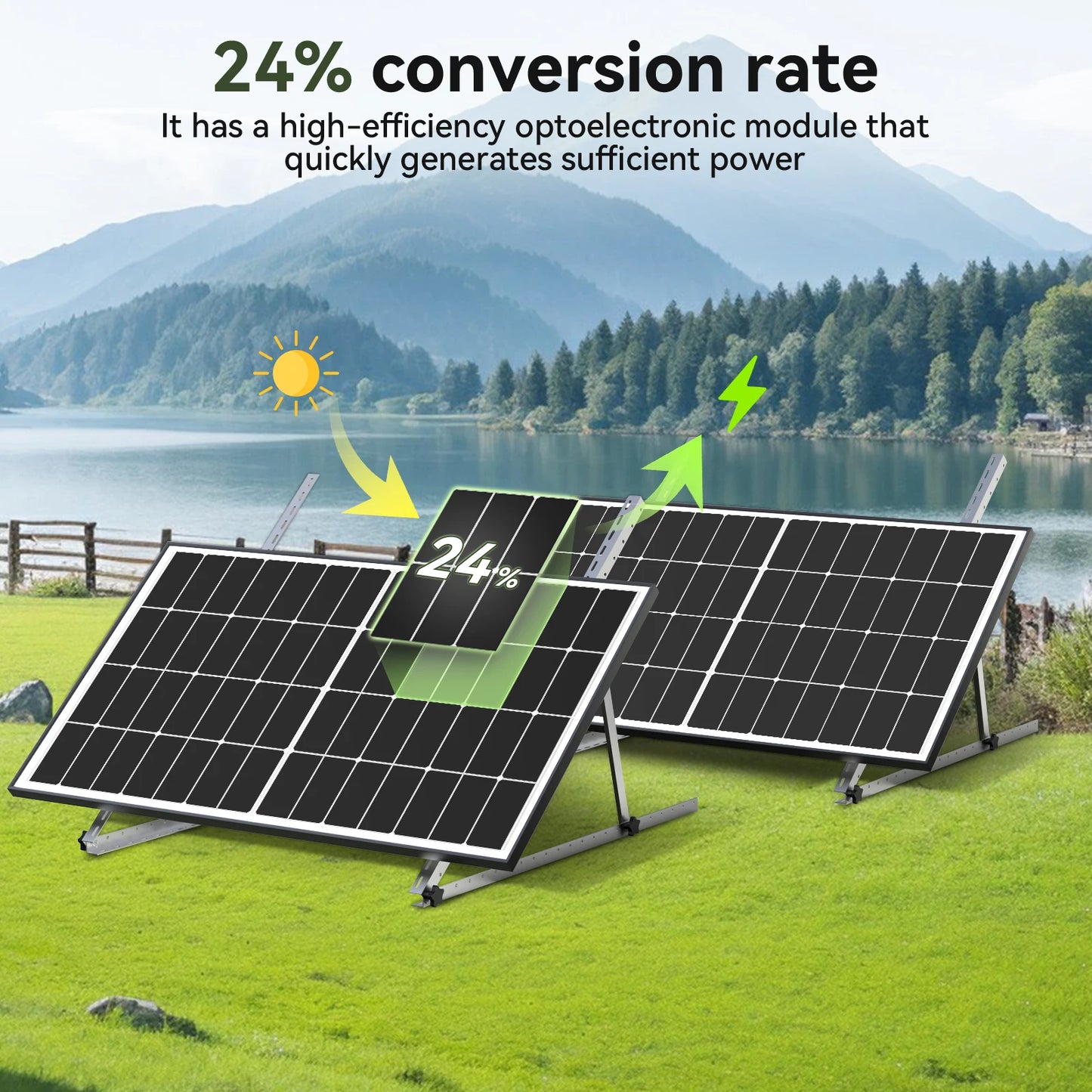 300W Zonnepaneel – Zonnecelpaneel – Zonnesysteem – Solar Module – Monokristallijn Paneel – N-Type Cellen – 25% Hoog Rendement – Weerbestendig Aluminium Frame