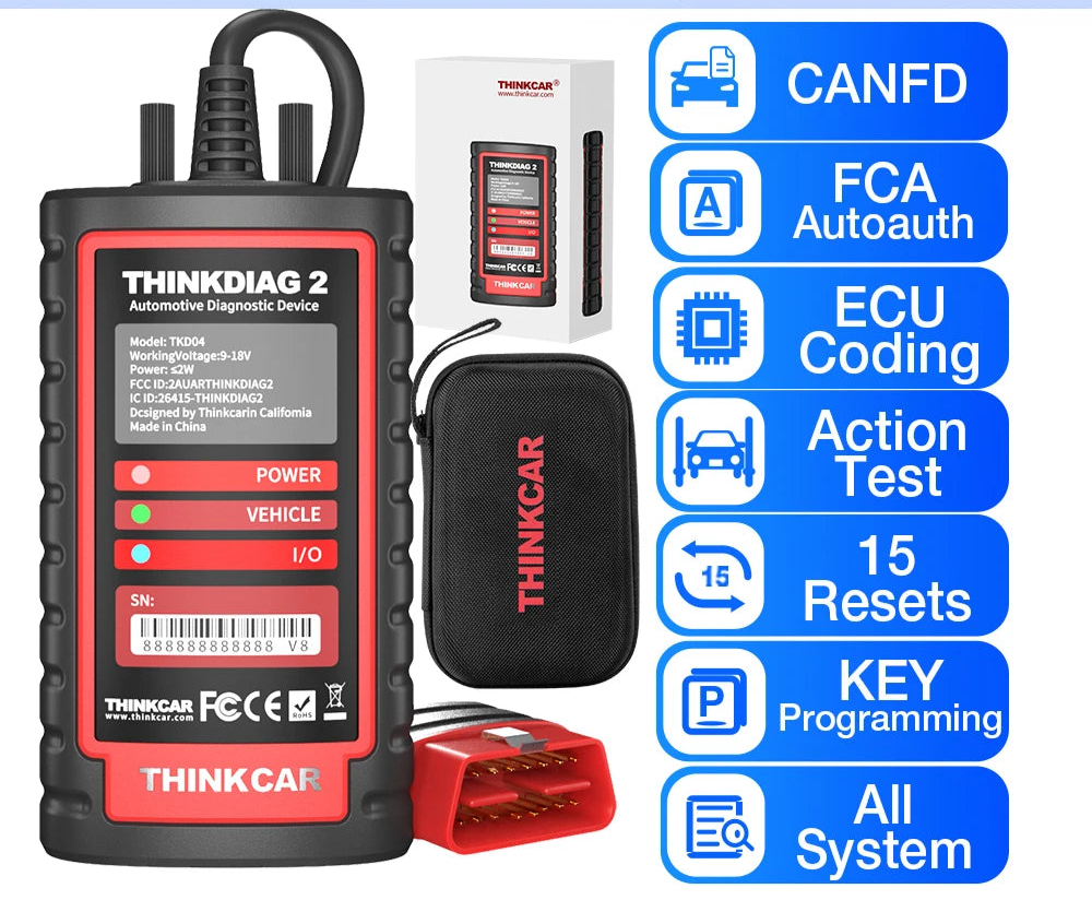 OBD Scanner - OBD2 - Auto Scanner - Auto uitlezen - Diagnose Apparatuur voor Auto's - OBD2 Diagnose Tool - CAN FD - FCA Protocol - 15 Reset Services - ECU Codering - Actieve Test - Volledig Systeem - Auto Scanner voor GM, Buick, Cadillac, Chevrolet